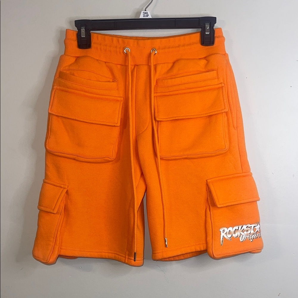 Rockstar Original Orange Men's Cargo Shorts Size Medium EUC #40